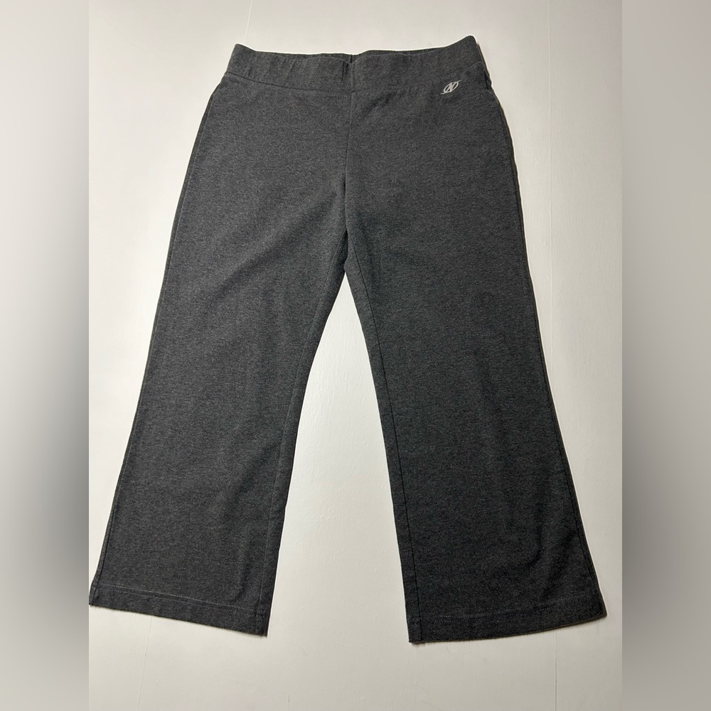 NordicTrack women’s medium crop yoga pants, gray midrise,‎ pull on